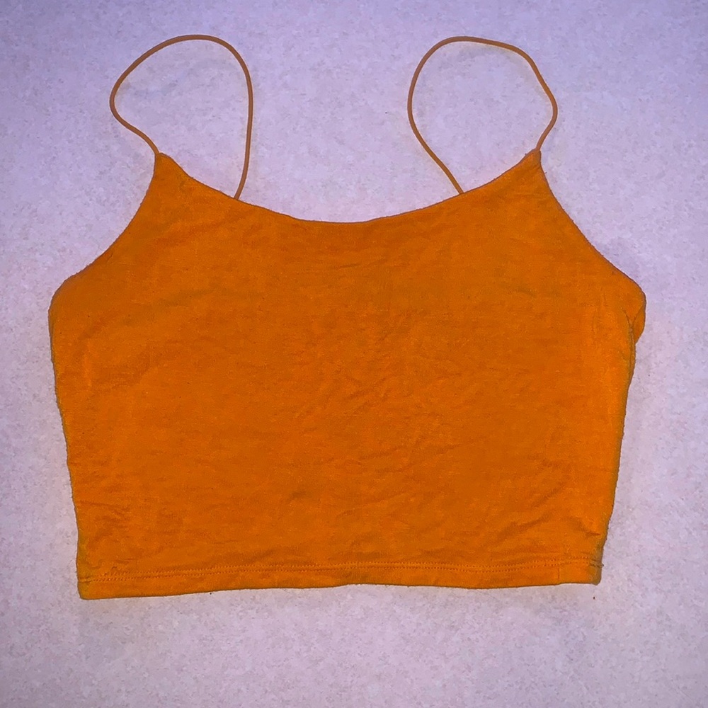 Garage, orange cropped top. Size Xs